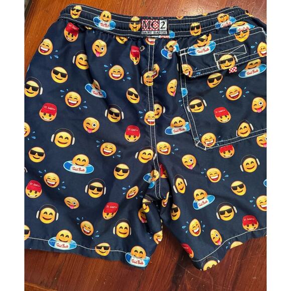 MC 2 Saint Barth Emoji smiley face boys swim trunks size 12 - Picture 12 of 15